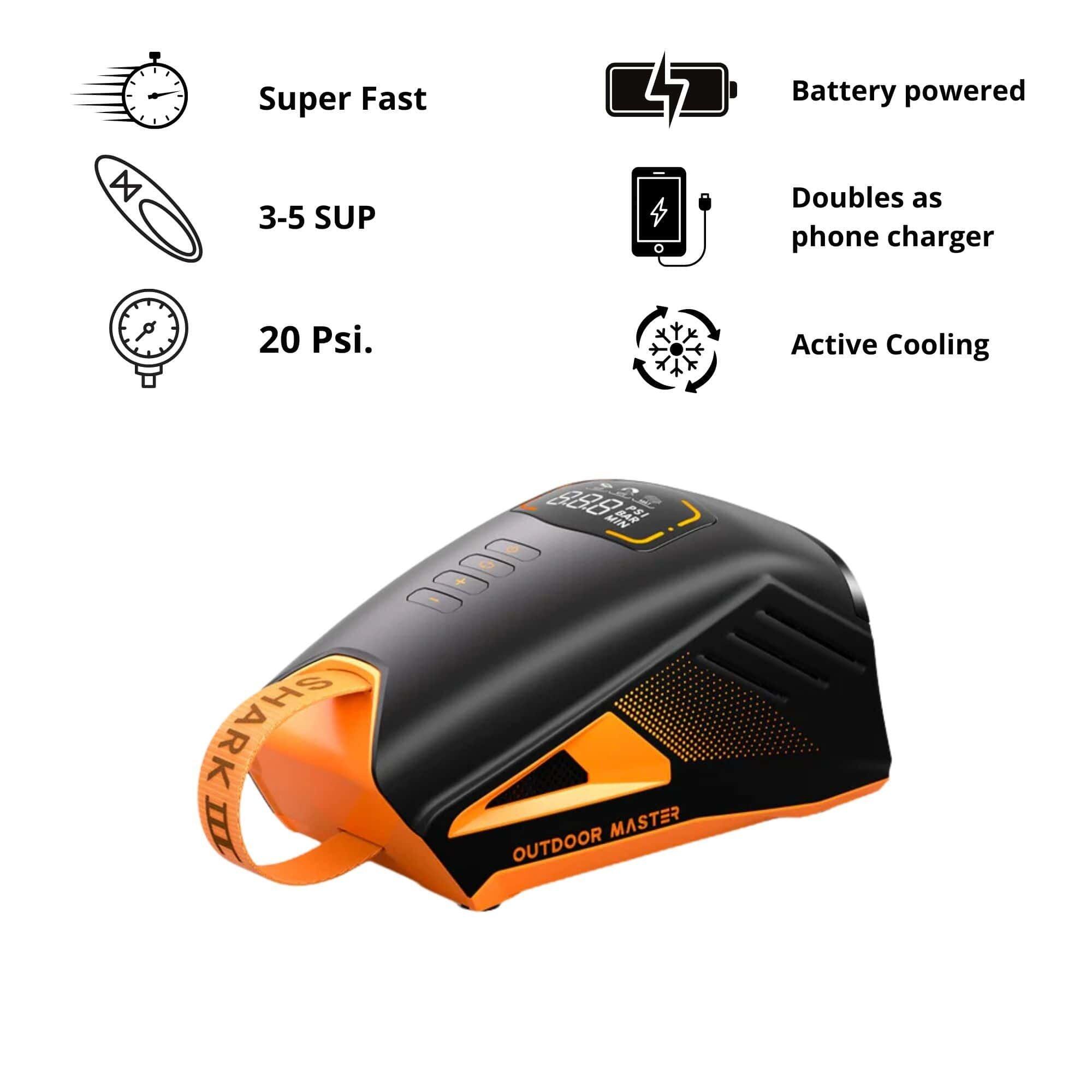 Outdoor Master Shark 3 – Oplaadbare Elektrische SUP Pomp 2/6