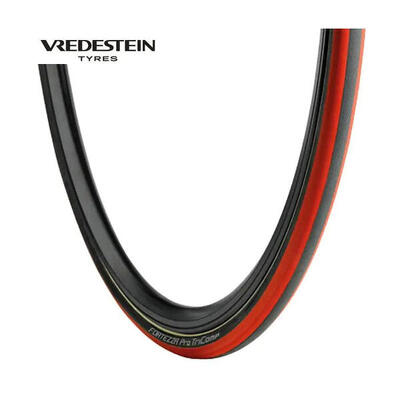 Vredestein 21-622 fortezza pro tube zwart-rood 28040