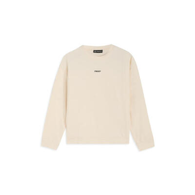 Felpa donna con maxi stampa e spalla scesa