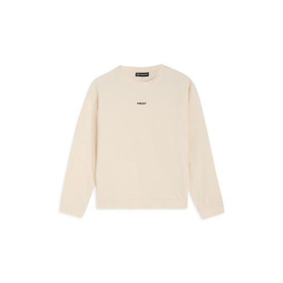 Felpa donna con maxi stampa e spalla scesa