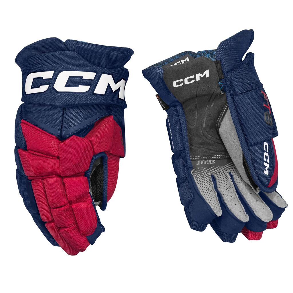 CCM Jetspeed FT8 Senior Gloves Navy/red/white