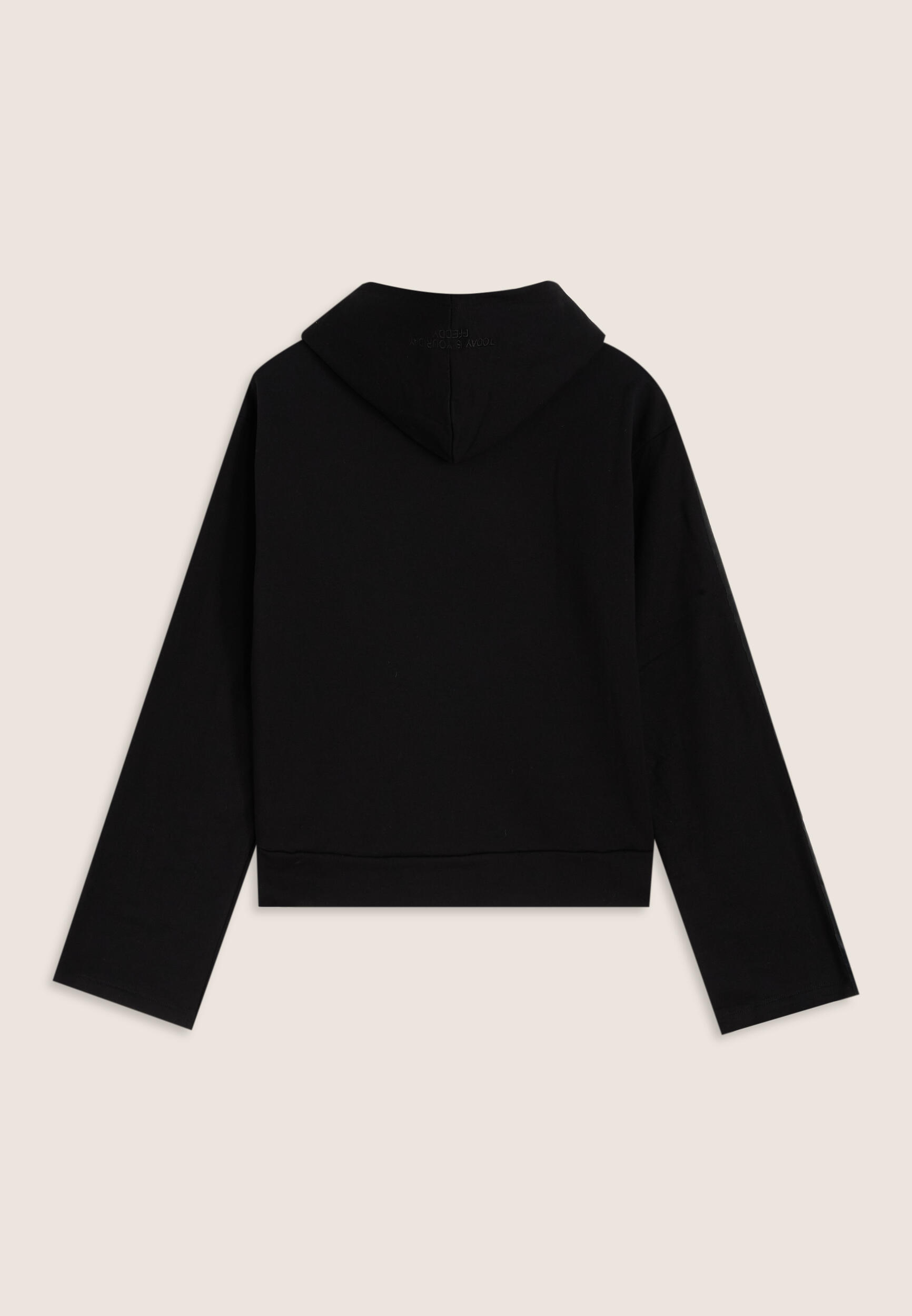 Sweat-shirt à capuche pour femmes, manches à bande avec logo 2/3