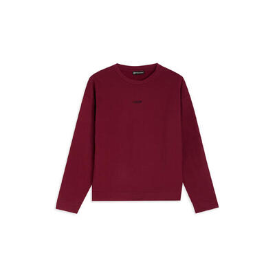 Felpa donna con maxi stampa e spalla scesa