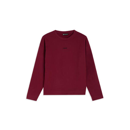 Felpa donna con maxi stampa e spalla scesa