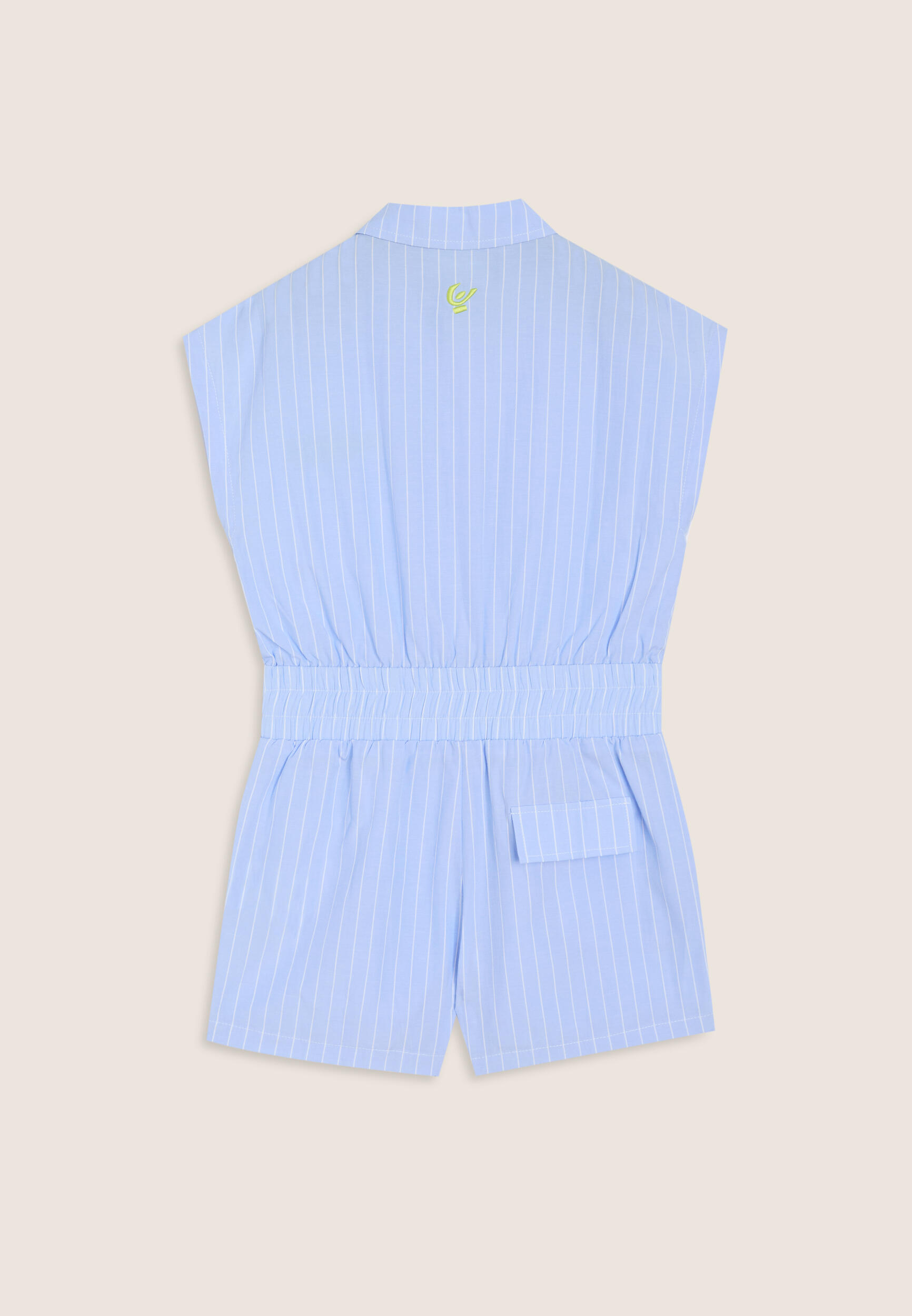 Tuta jumpsuit a righe con elastico in vita 2/3