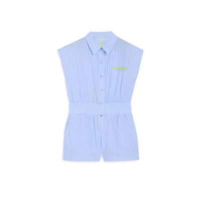 Tuta jumpsuit a righe con elastico in vita