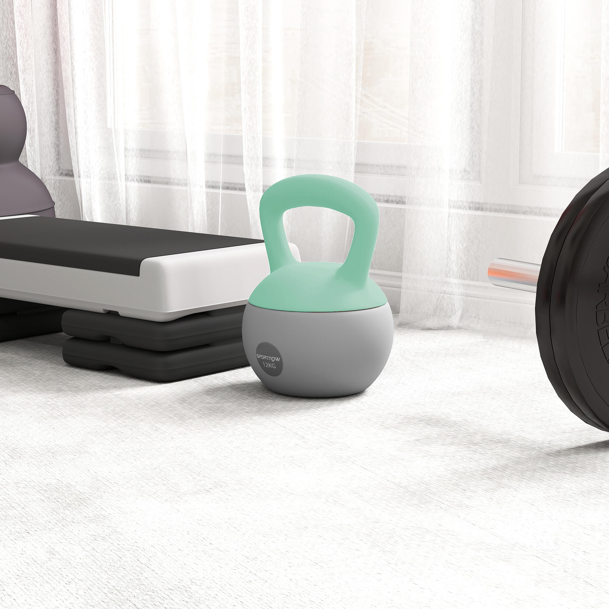 Kettlebell SPORTNOW 21x21x30 cm Verde y Gris 4/5