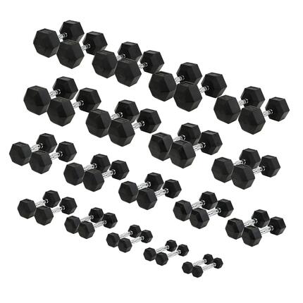 Kompakthantel-Set Gummi Hex 1-30 kg Gewichtheben Unisex