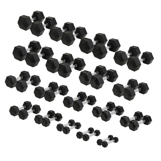 Kompakthantel-Set Gummi Hex 1-30 kg Gewichtheben Unisex