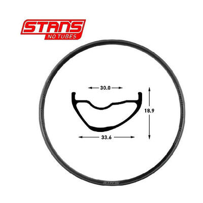 Stans notubes velg flow mk4 29 32h black/grey snt