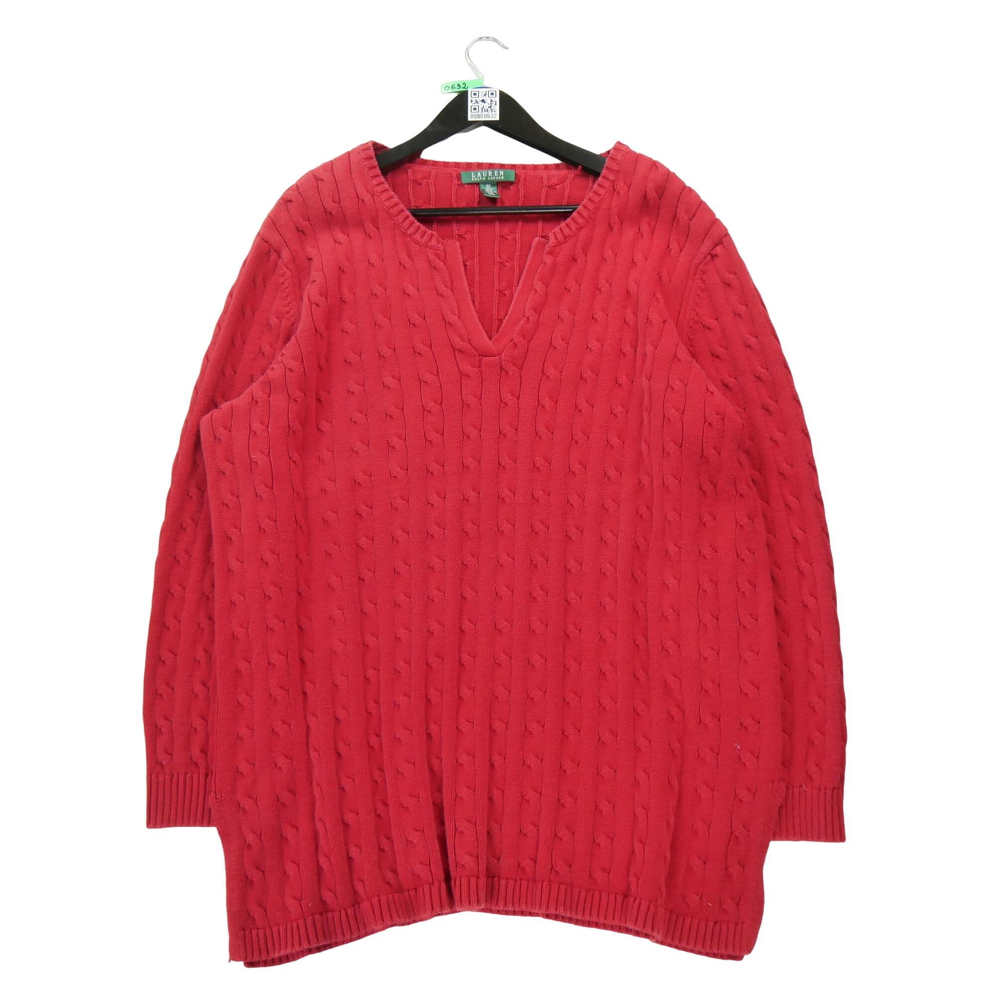 RALPH LAUREN Reconditionné - Pull Femme Rouge - Très Bon État