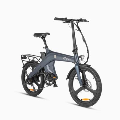 DYU T1 Bicicletta Elettrica 20" - 250W 36V 40km - Blu Grigio