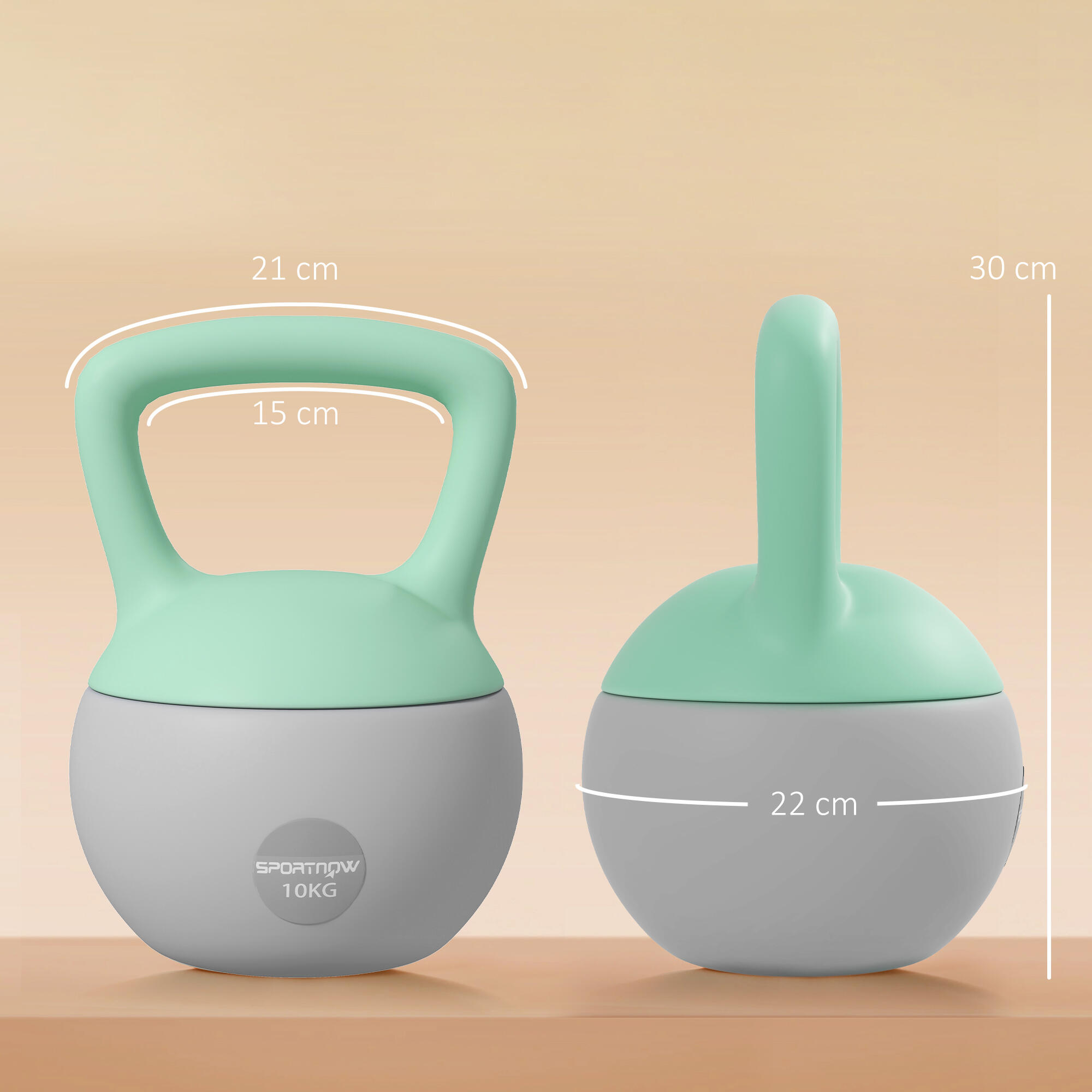 Kettlebell de 10 kg ø21x30 cm cinzento SPORTNOW 3/5