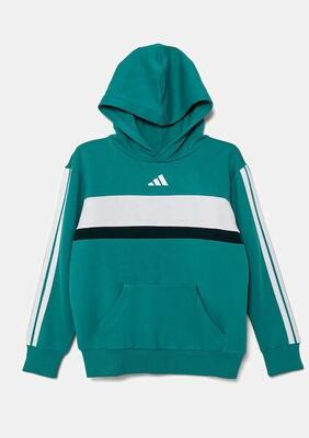 Felpa ragazzo adidas seasonal essentials tiberio 3-stripes - verde