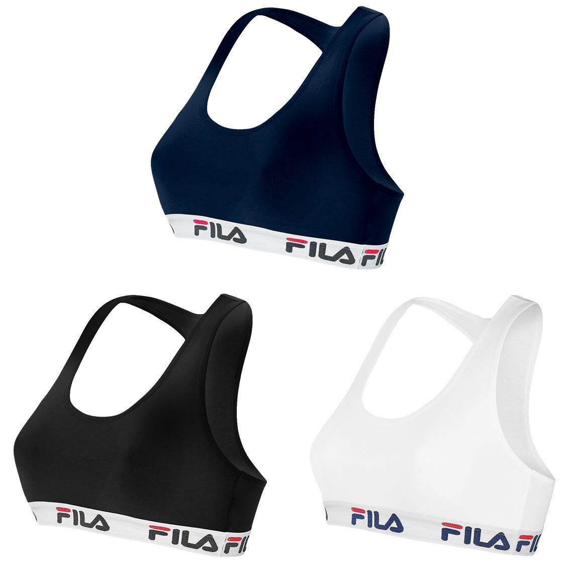 Fila - Lot De 3 Brassières Coton Femme Fila - Soutien-gorge - Blanc|multicolore - 40 M - Decathlon