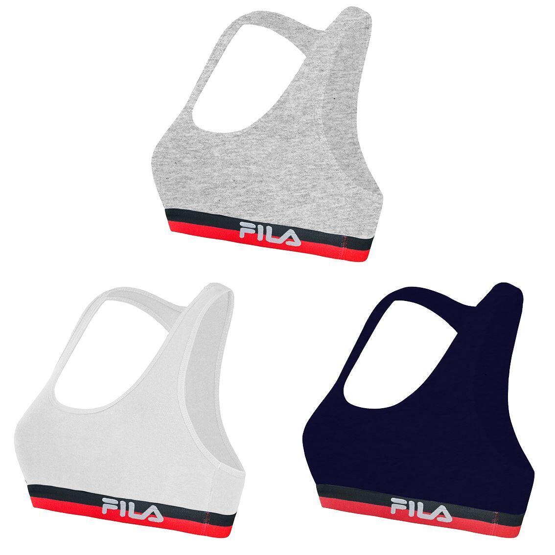 Fila - Lot De 3 Brassières Coton Femme Fila - Soutien-gorge - Gris|multicolore - 40 M - Decathlon