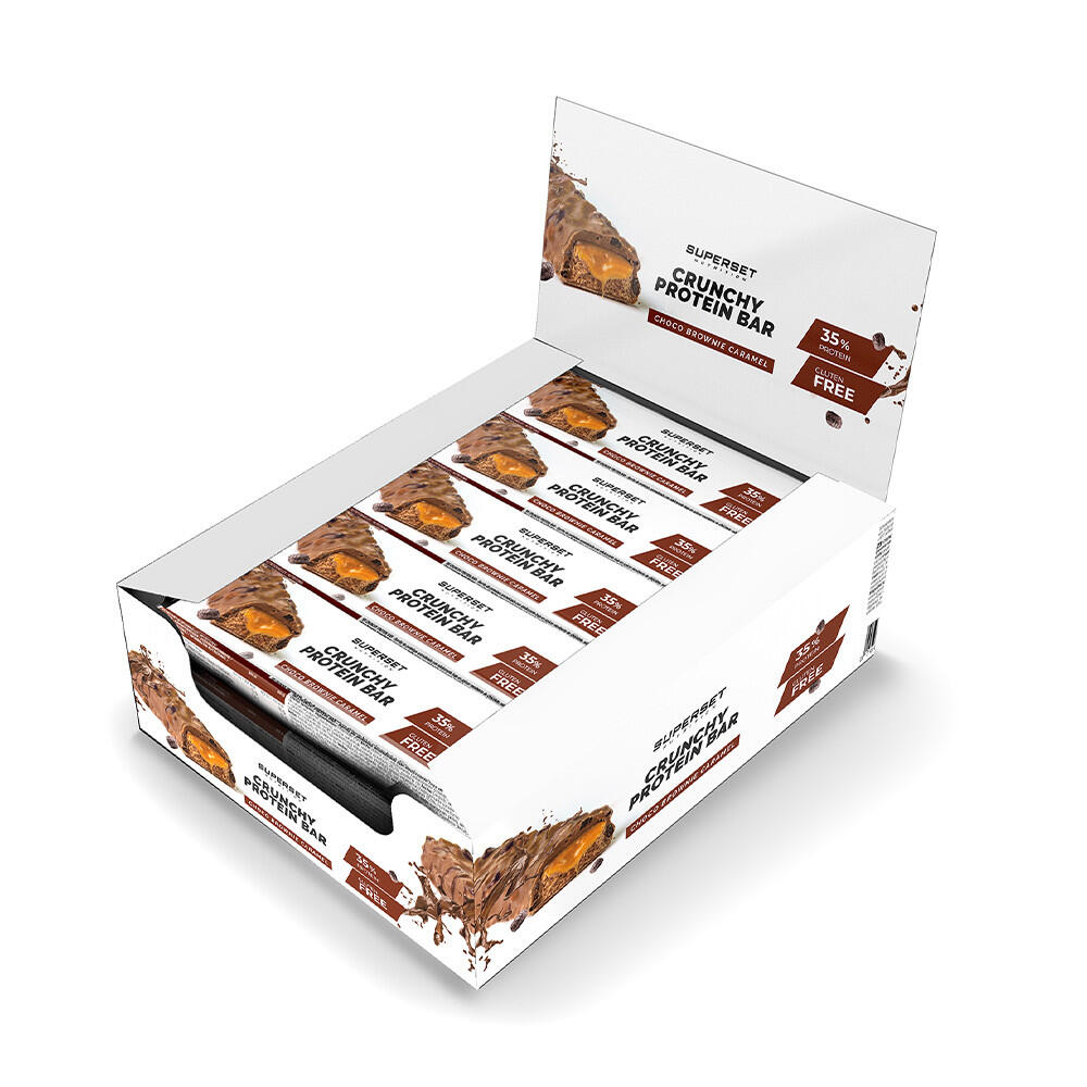 Superset Nutrition - Barres Protéinées | Crunchy Protein Bar (15x60g) | Choco Brownie Caramel - Barre Énergétique - Taille Unique - Decathlon