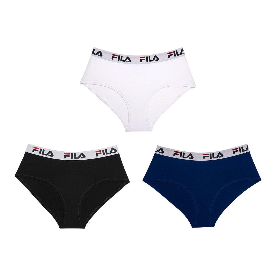 Fila - Lot De 3 Culottes Coton Femme Fila Fu6044d - Culotte - Blanc|multicolore - 36 Xs - Decathlon