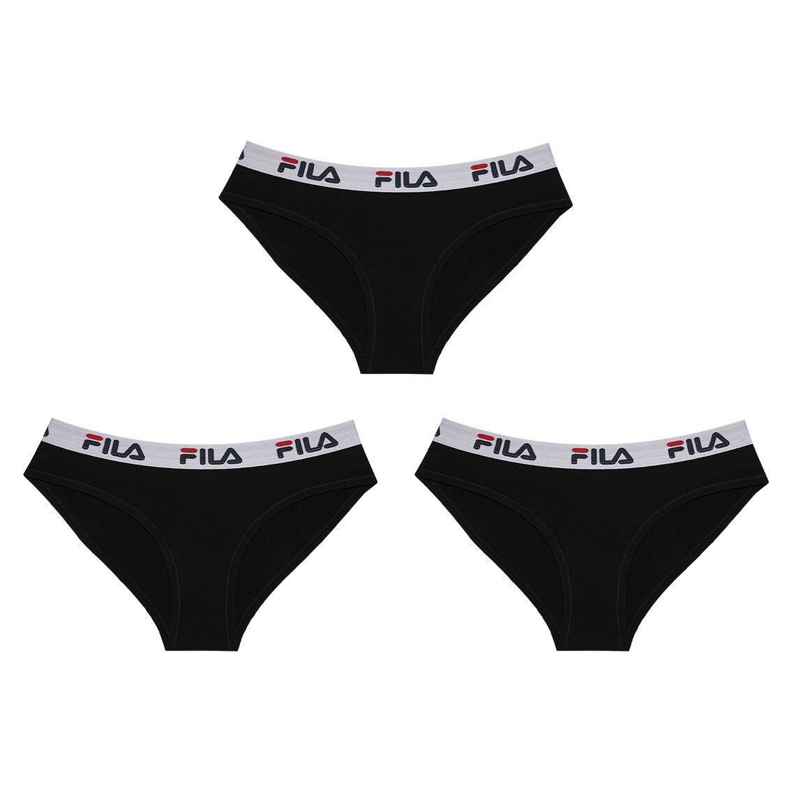 Fila - Lot De 3 Slips Coton Femme Fila Fu6043 - Culotte - Noir - 36 Xs - Decathlon