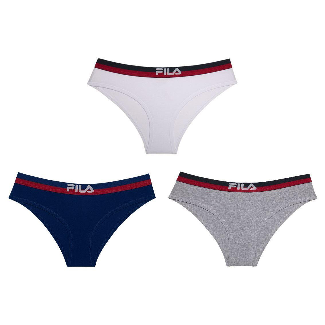 Fila - Lot De 3 Slips Coton Femme Fila Fu6050 - Culotte - Blanc|multicolore - 40 M - Decathlon
