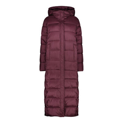 Shiny lange gewatteerde parka met capuchon voor dames cmp