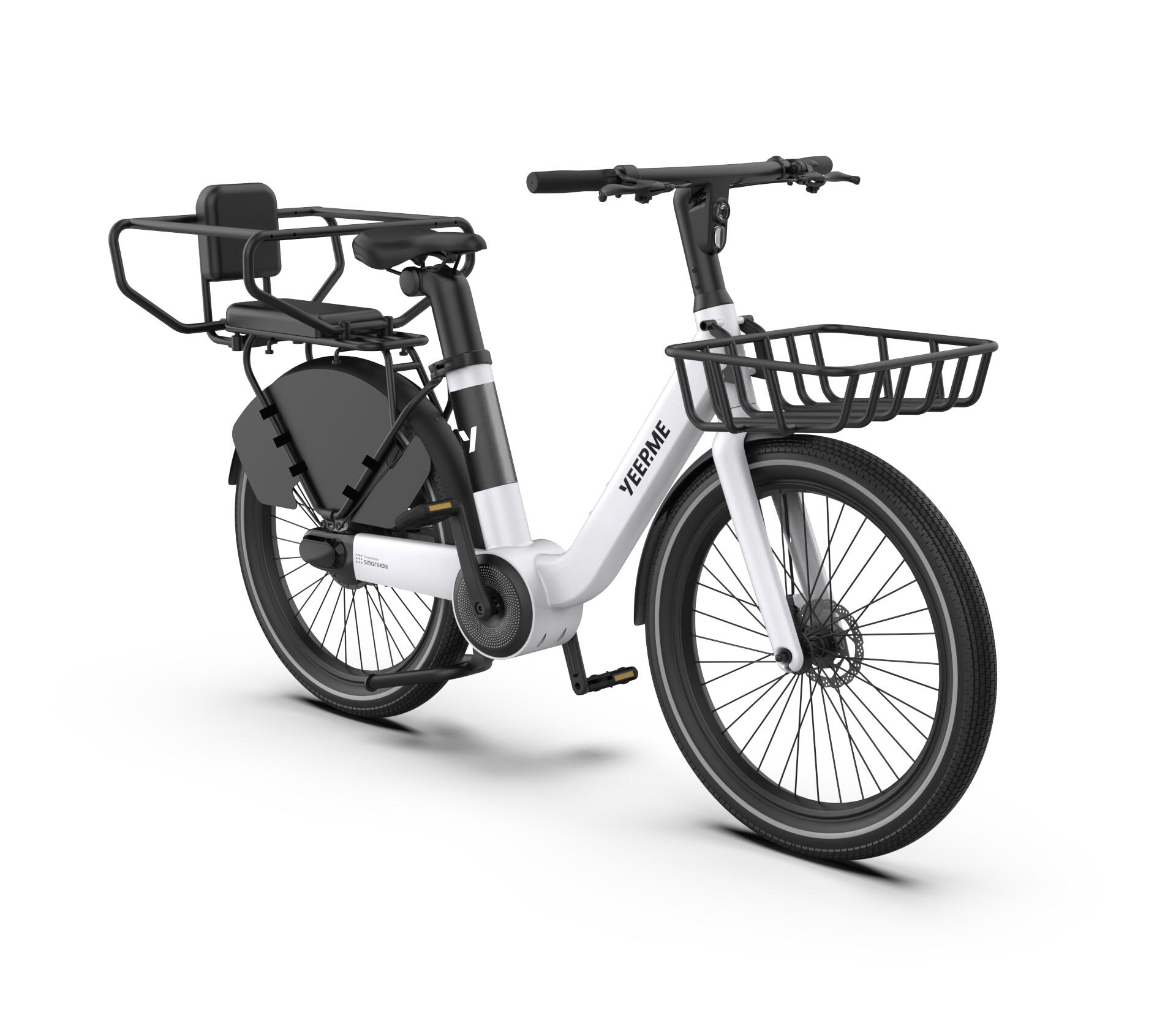 Vélo Cargo Compact YEEP.ME DAY COMPACT “Pack Cargo” Blanc - boite vitesses auto 2/7