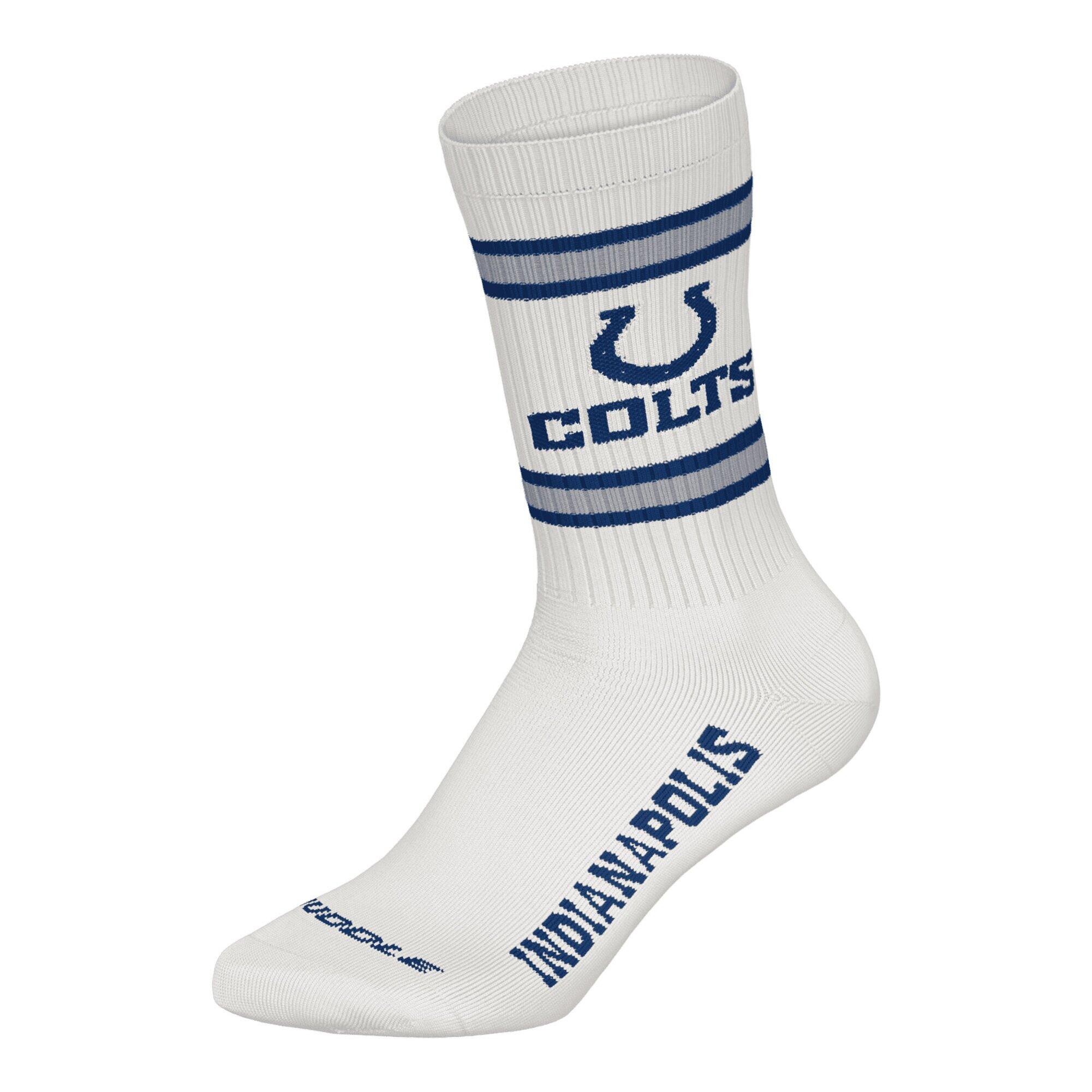 NFL Indianapolis Colts 3pk Huddle Crew Socks 39/42 Wht/Nny/Mgr 4/4