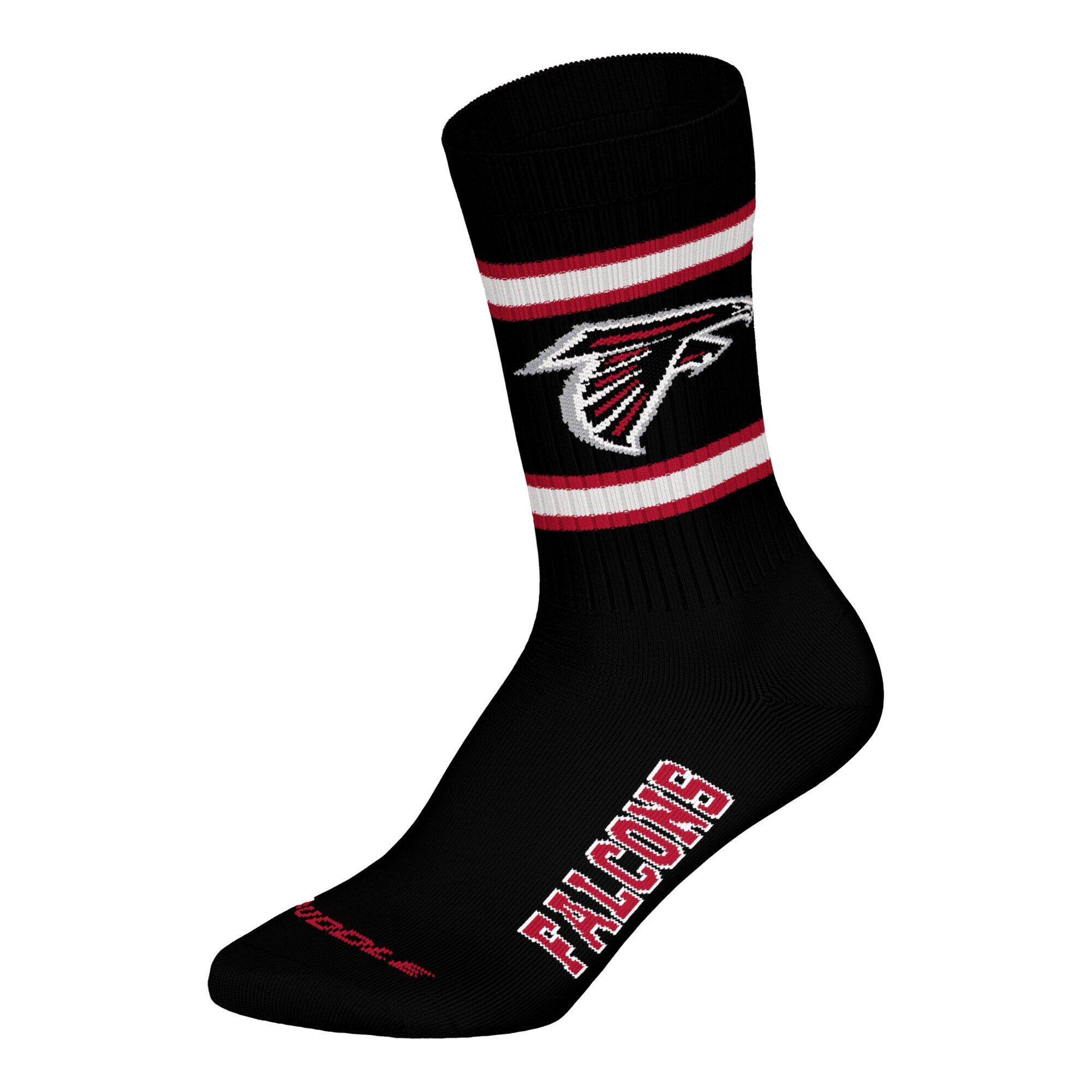 NFL Atlanta Falcons 3pk Huddle Crew Socks 39/42 Blk/Wht/Red 4/4