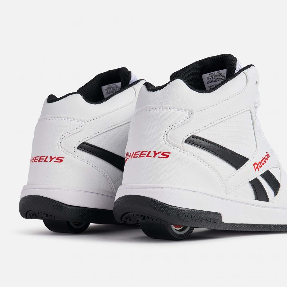 Heelys X Reebok BB4500 Mid White/Black/Red Kids Heely Shoe 4/5