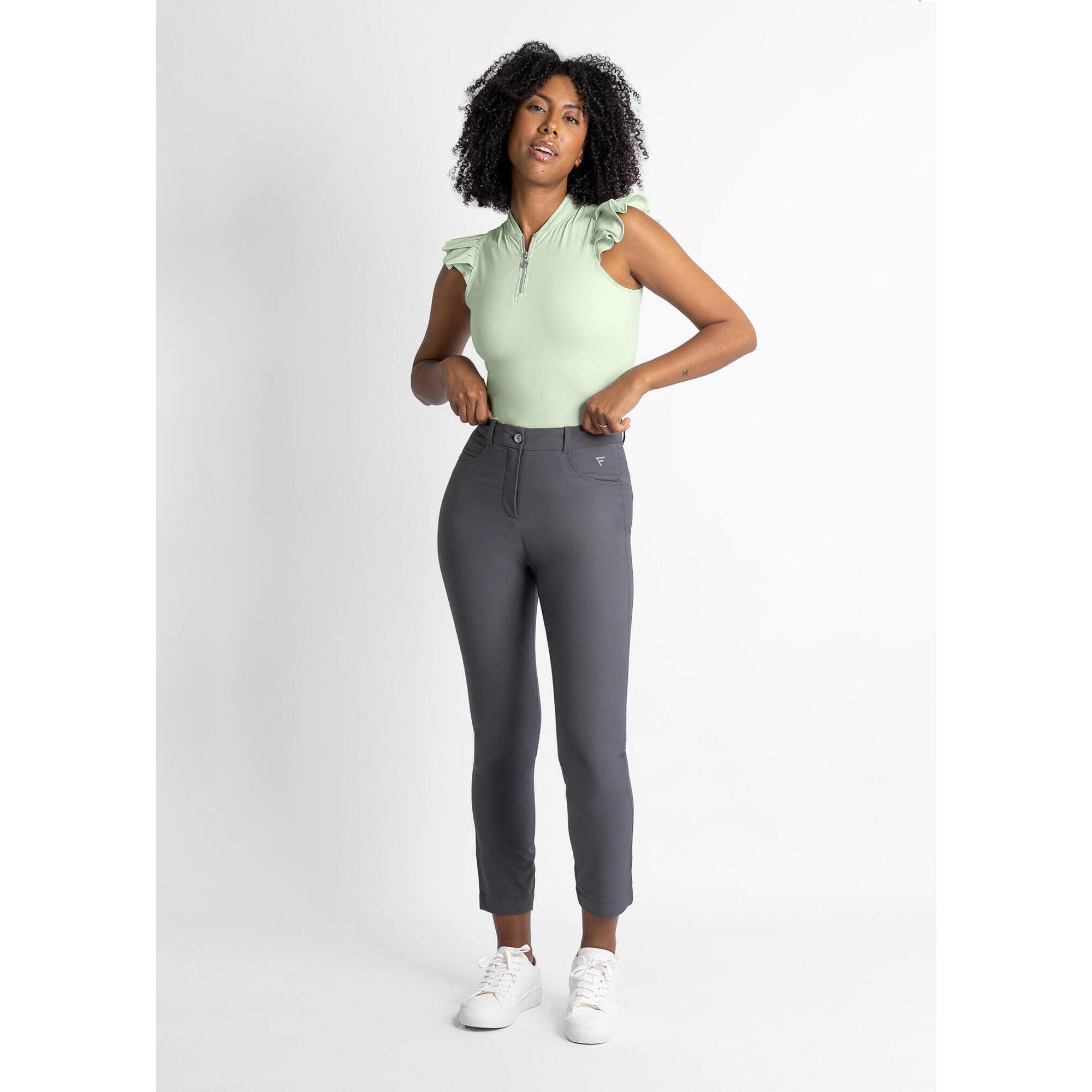 Flairway Golf - Pantalon De Golf Femme Torrey – Taille Haute, Sculptant, Séchage Rapide - Pantalons - Gris - Decathlon