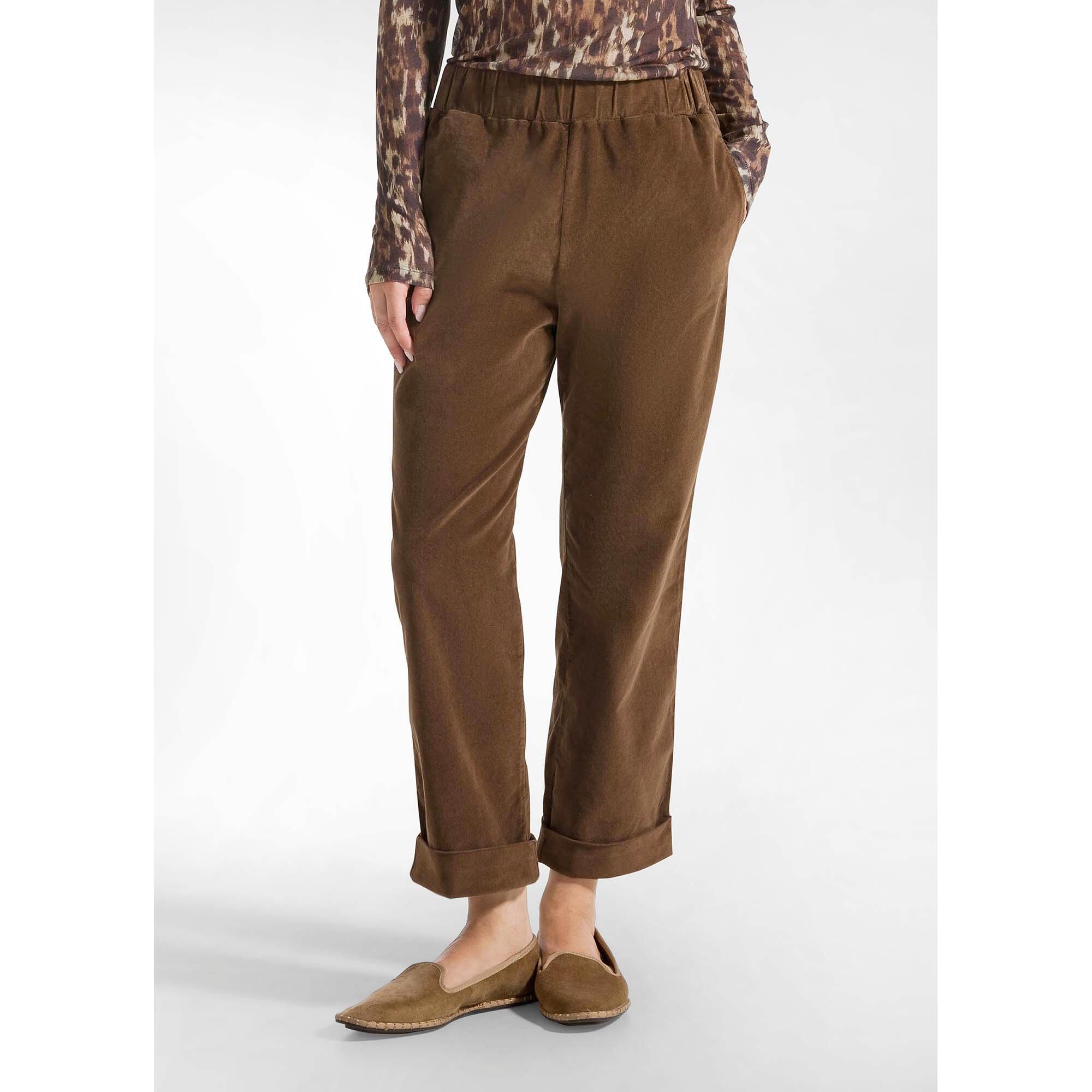 Pantalones Deha Pantalones Rectos De Velvet Elástico Mujer 3/5