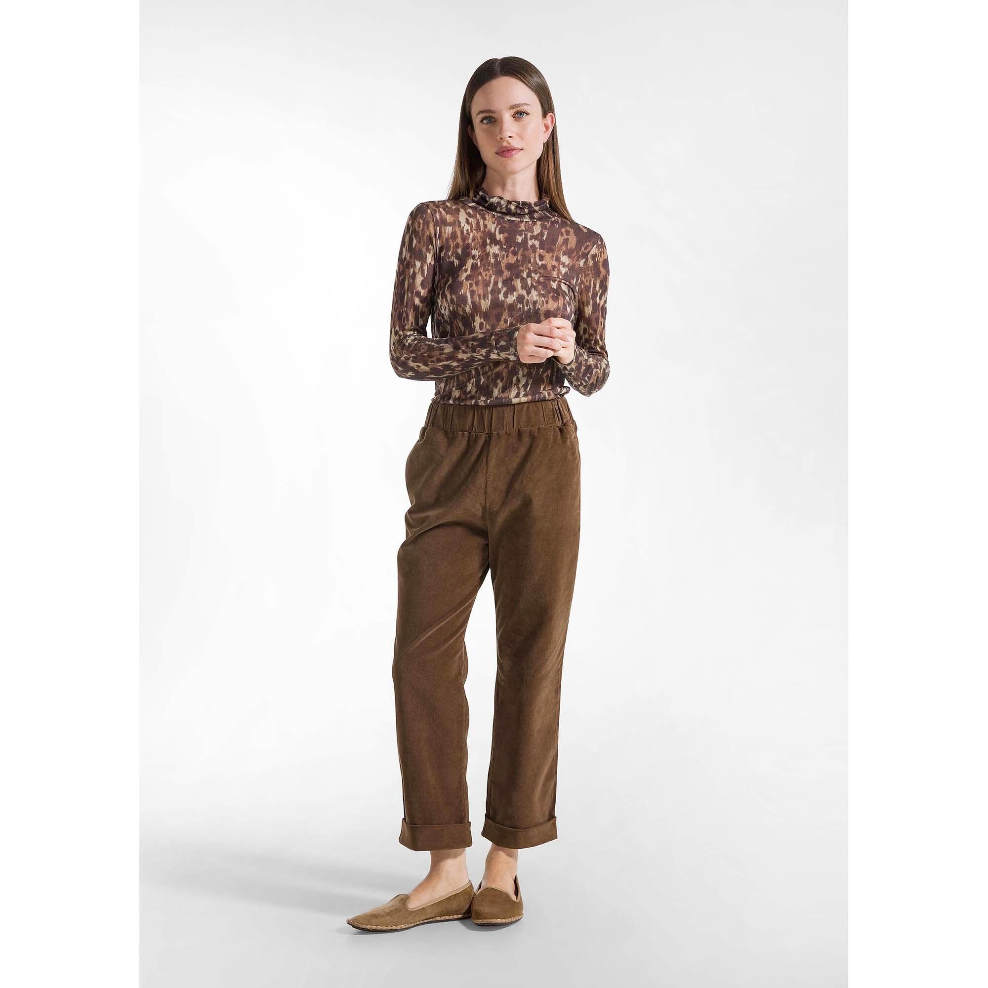 Pantalones Deha Pantalones Rectos De Velvet Elástico Mujer 2/5