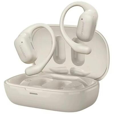 Langsdom ts17 draadloze bt-hoofdtelefoon open oorhaak waterdicht (beige)