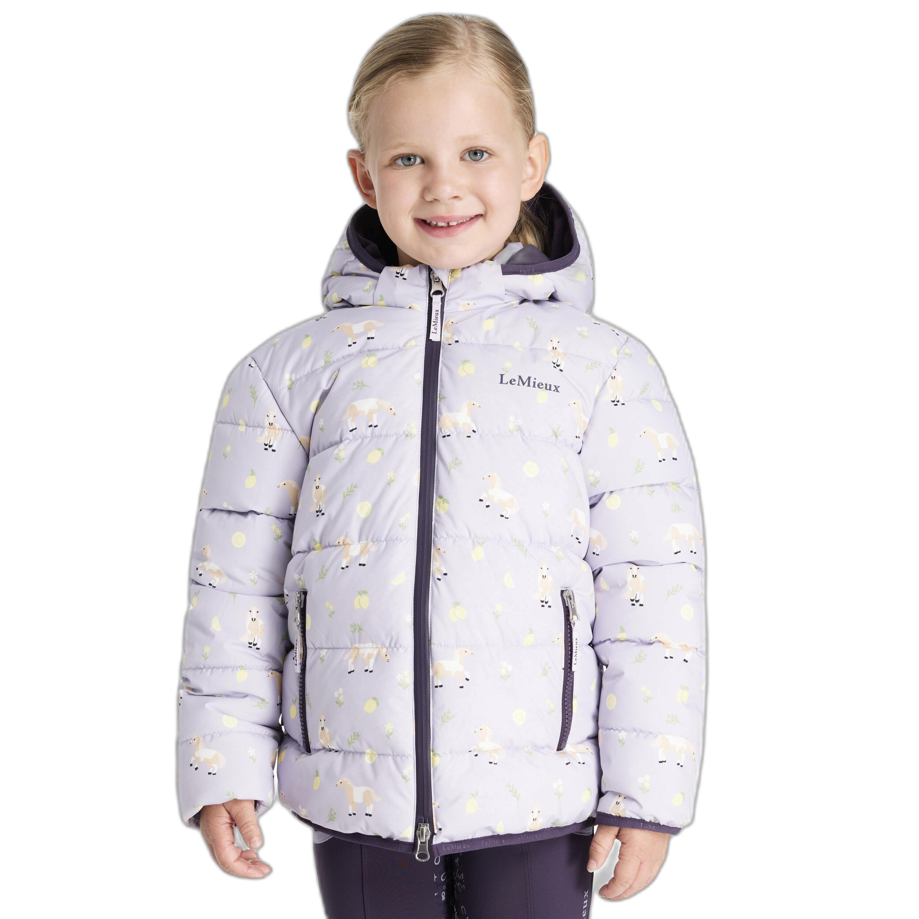 Geprinte kinderdonsjack met capuchon LeMieux Lilo 2/7
