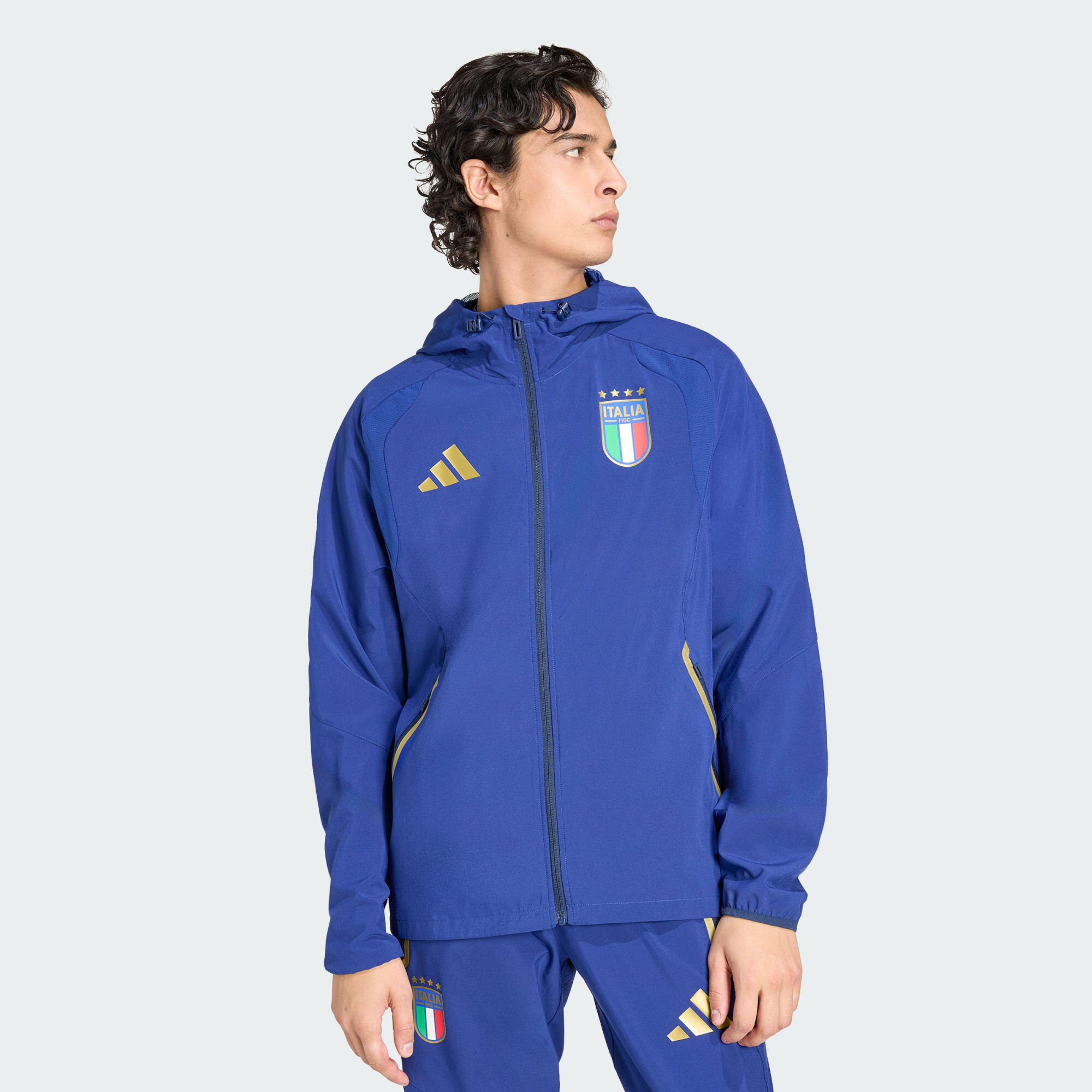 ADIDAS Italien Tiro Reise-Windbreaker mit durchgehendem Reißverschluss