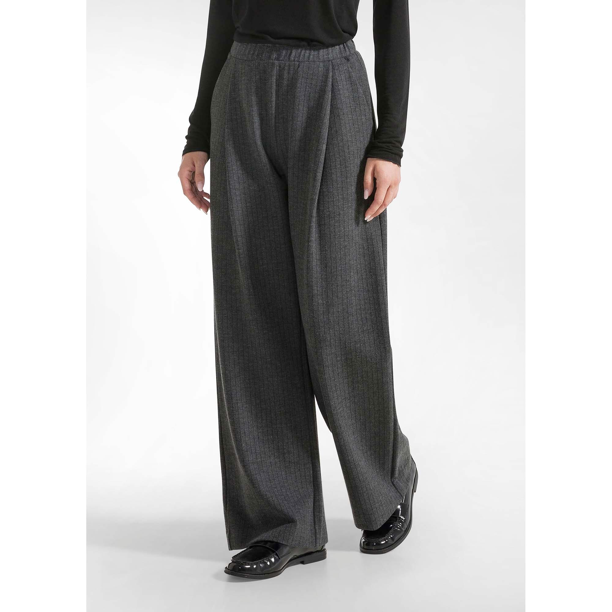 Pantalones Deha Pantalones Palazzo Plisados A Raya Mujer 3/5