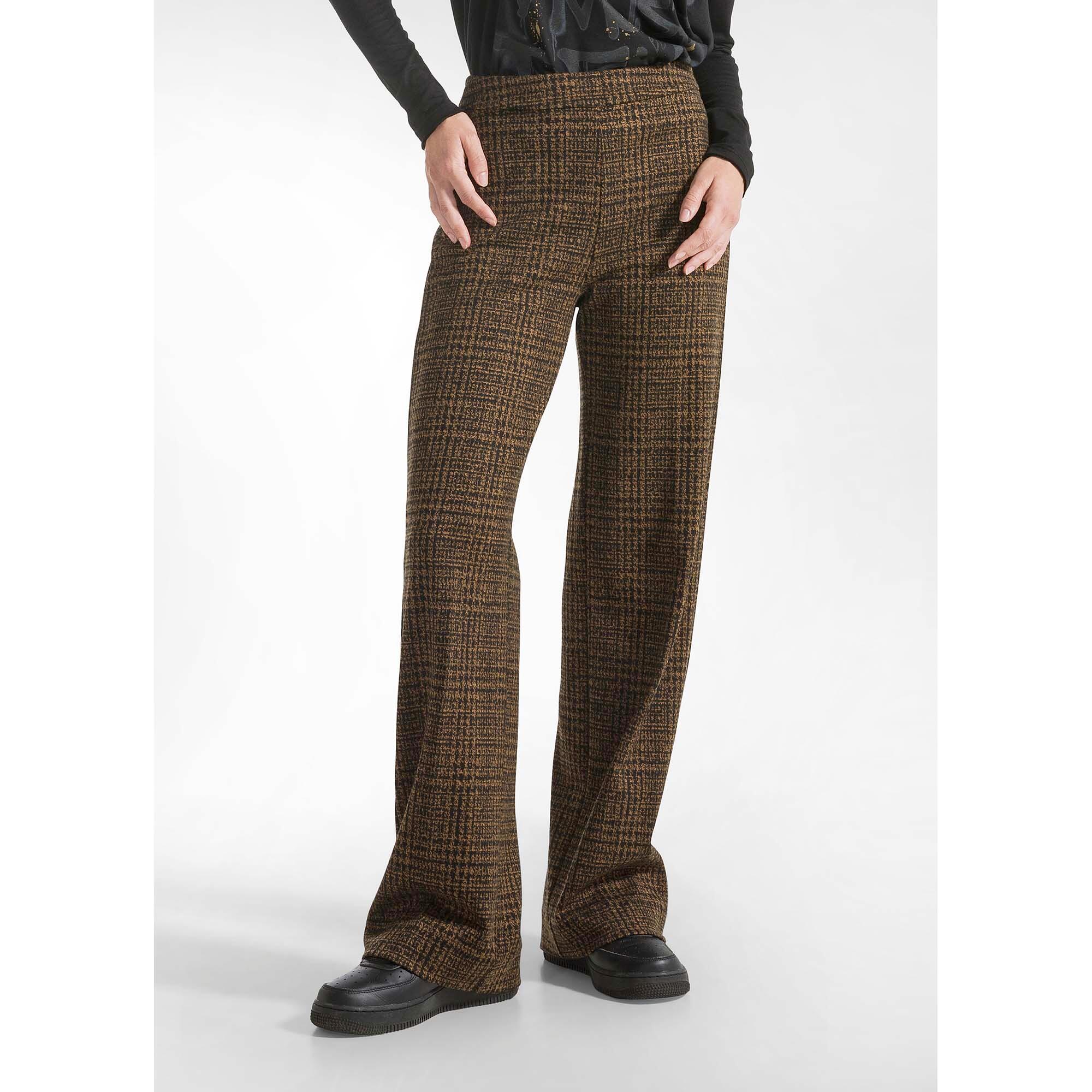 Pantalones Deha Palazzo De Jacquard A Cuadros Mujer 3/5