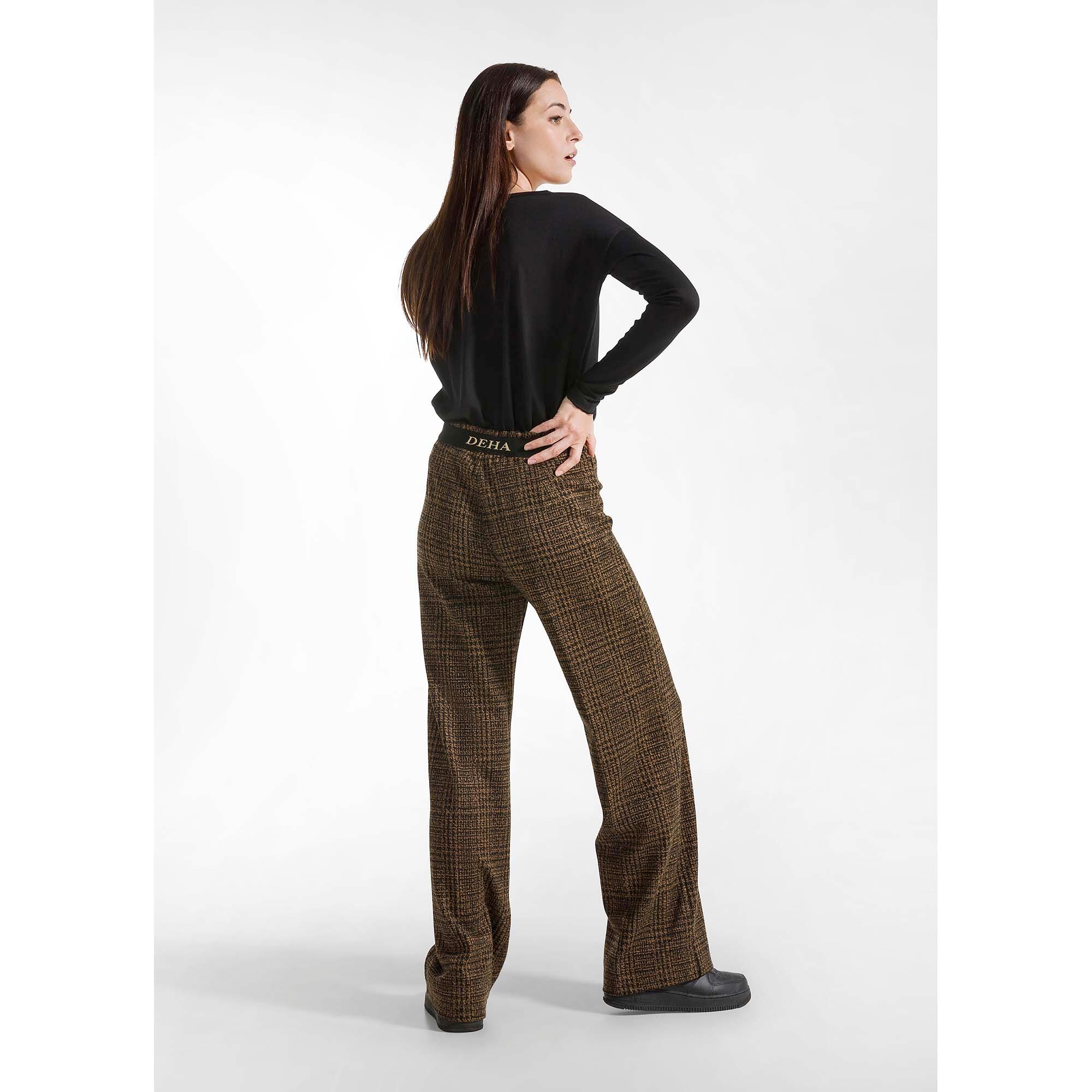 Pantalones Deha Palazzo De Jacquard A Cuadros Mujer 2/5