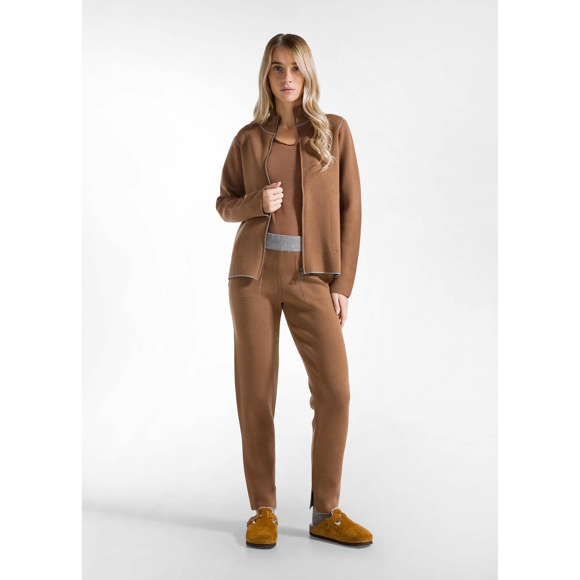 Pantalones Deha Pantalones Rectos Tejidos Bicolor Mujer 2/5