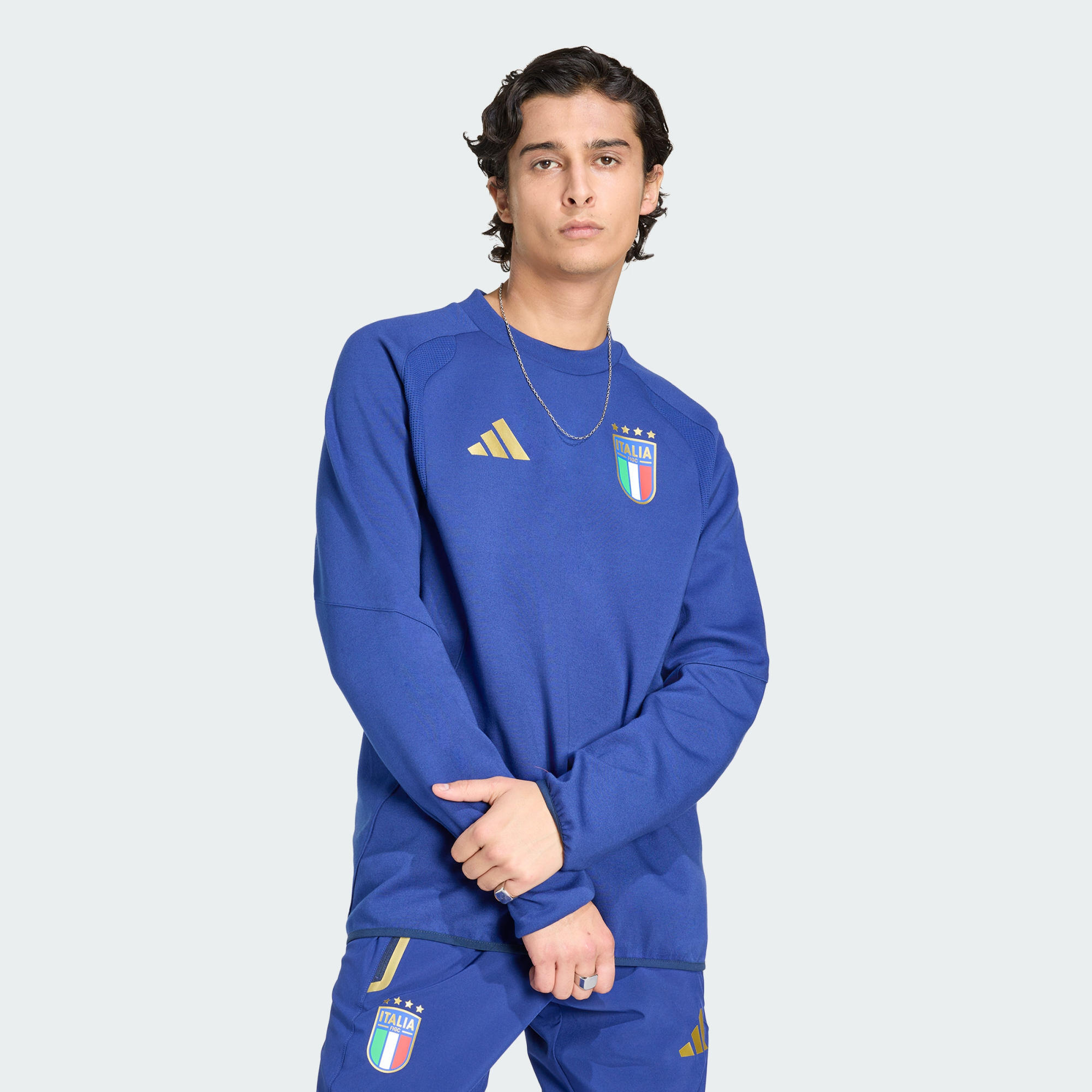 Adidas - Sweat-shirt Ras-du-cou Italie Tiro Travel - Survêtement De Sudation - Bleu - 52 2xl - Decathlon