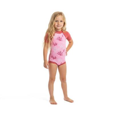 Muta corta in neoprene da 2 mm per bambini taglio body rosa