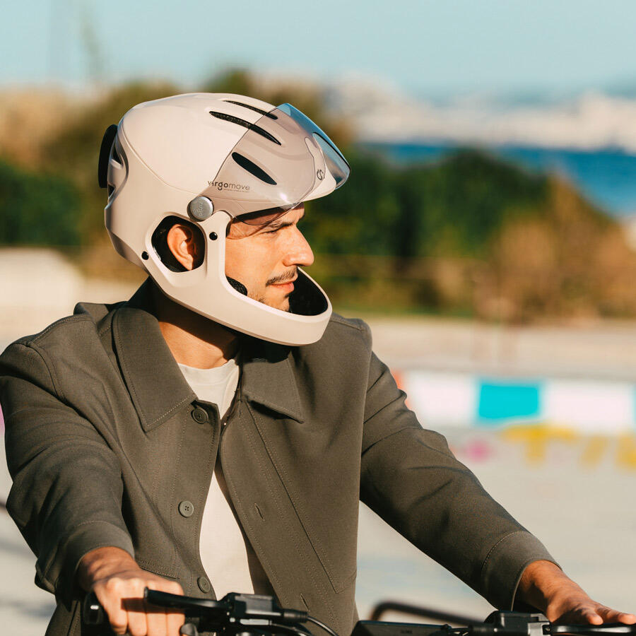 Virgo Integral Mips Champagne - Integrale Urban-helm met vizier en achterlicht 7/9