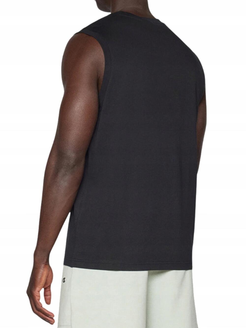 Champion TANK Light Cotton Jersey Uomo Logo Piccolo Cotone Nero,XXL 3/3