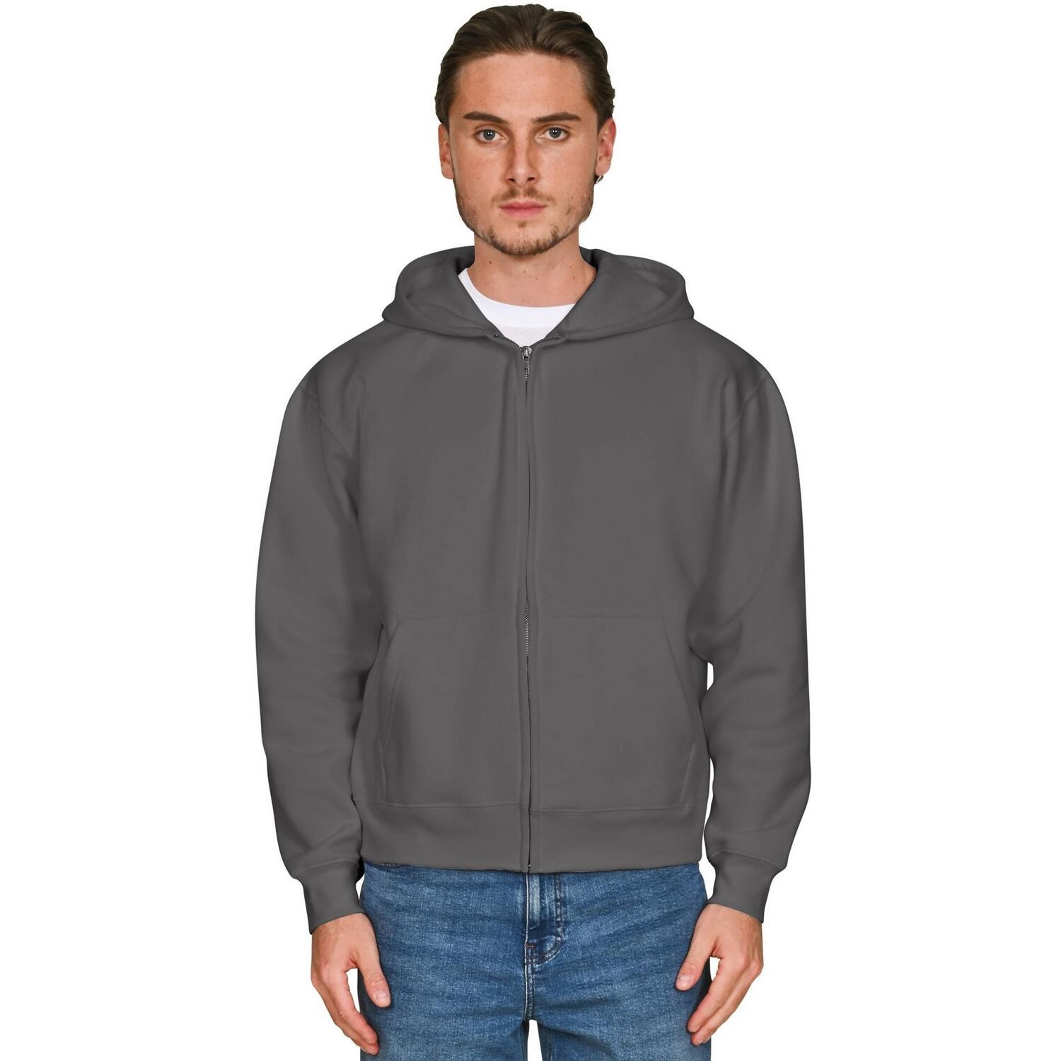 Casual Classics Unisex Adult Combed Cotton Oversized Full Zip Hoodie