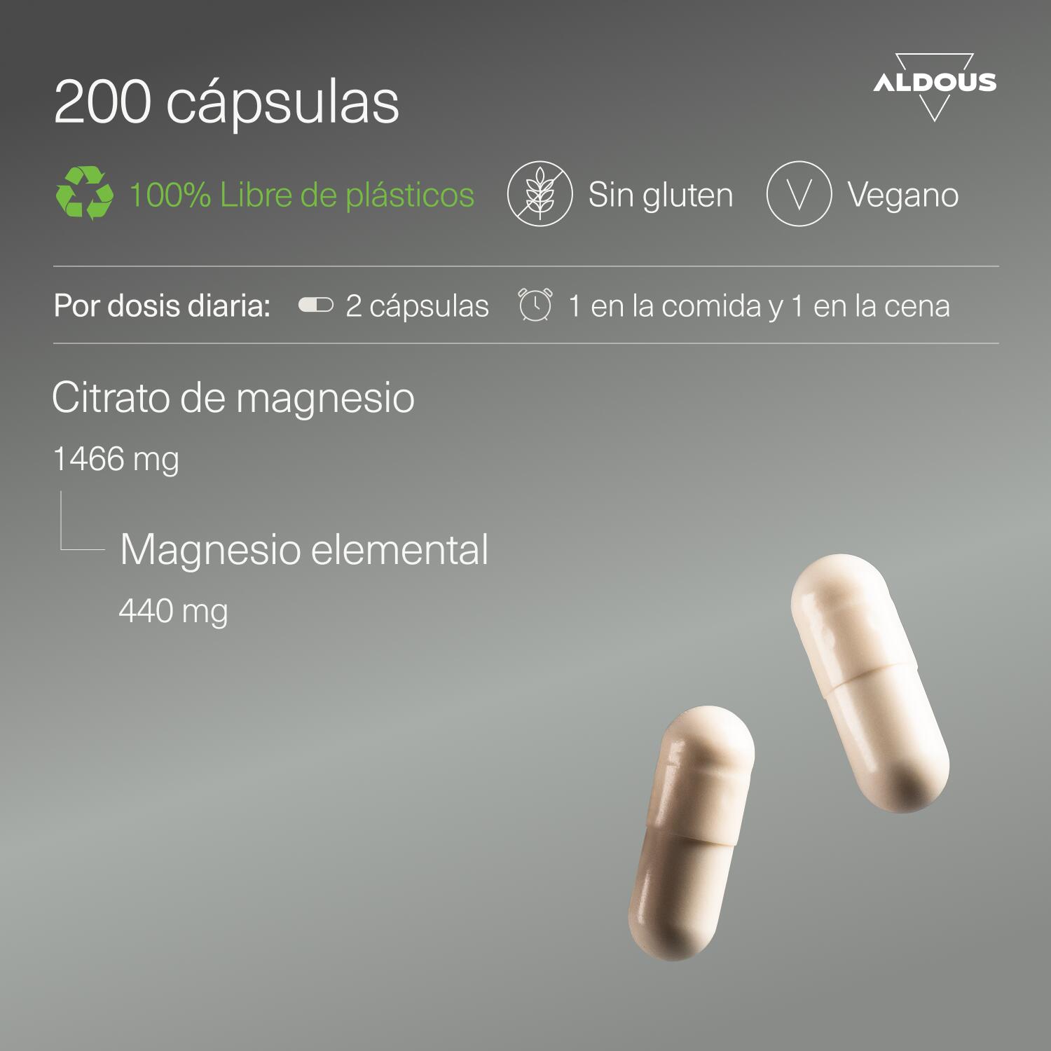 Citrate de magnésium - 250 gélules - Aldous 3/6