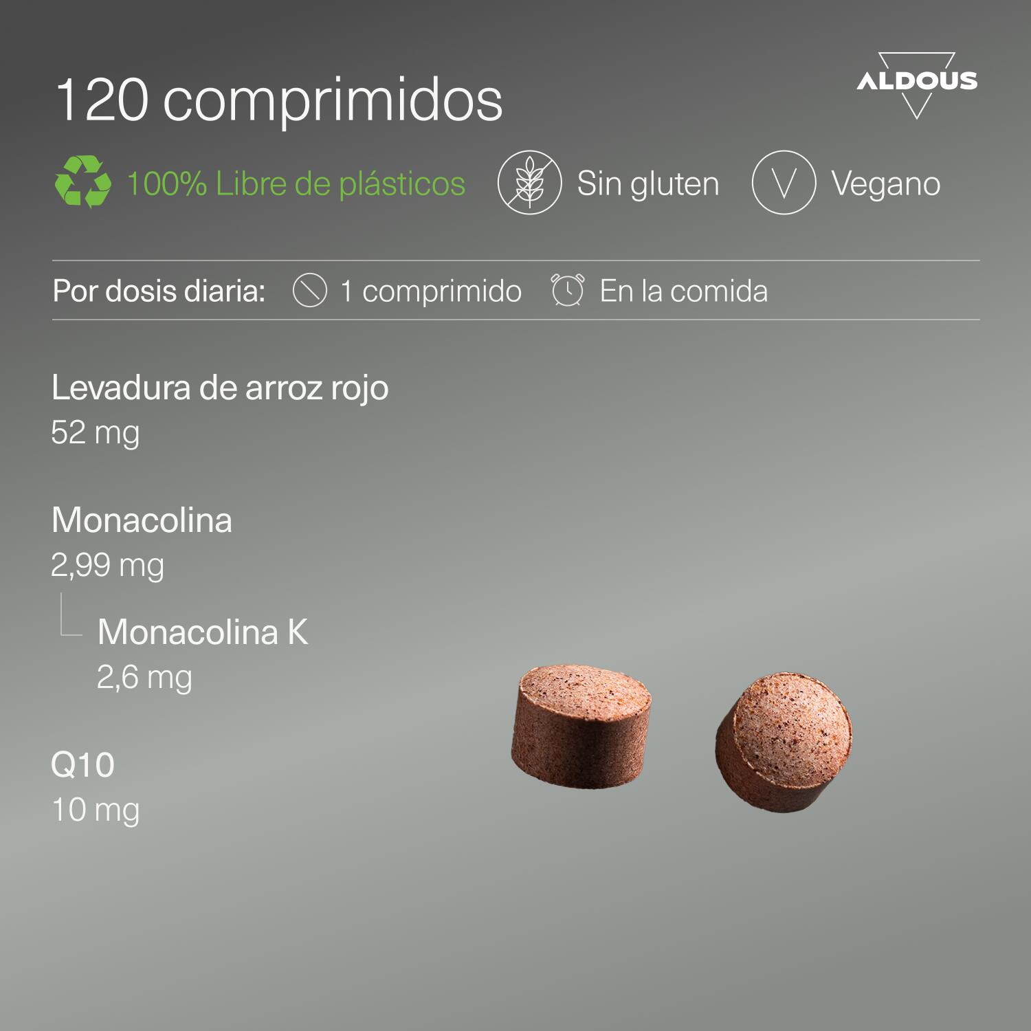 Levadura de Arroz Rojo con Coenzima Q10 Aldous 400 comprimidos 3/6