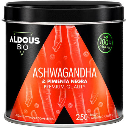 Ashwagandha con Pimienta Negra Ecológica Aldous Bio | 250 cápsulas
