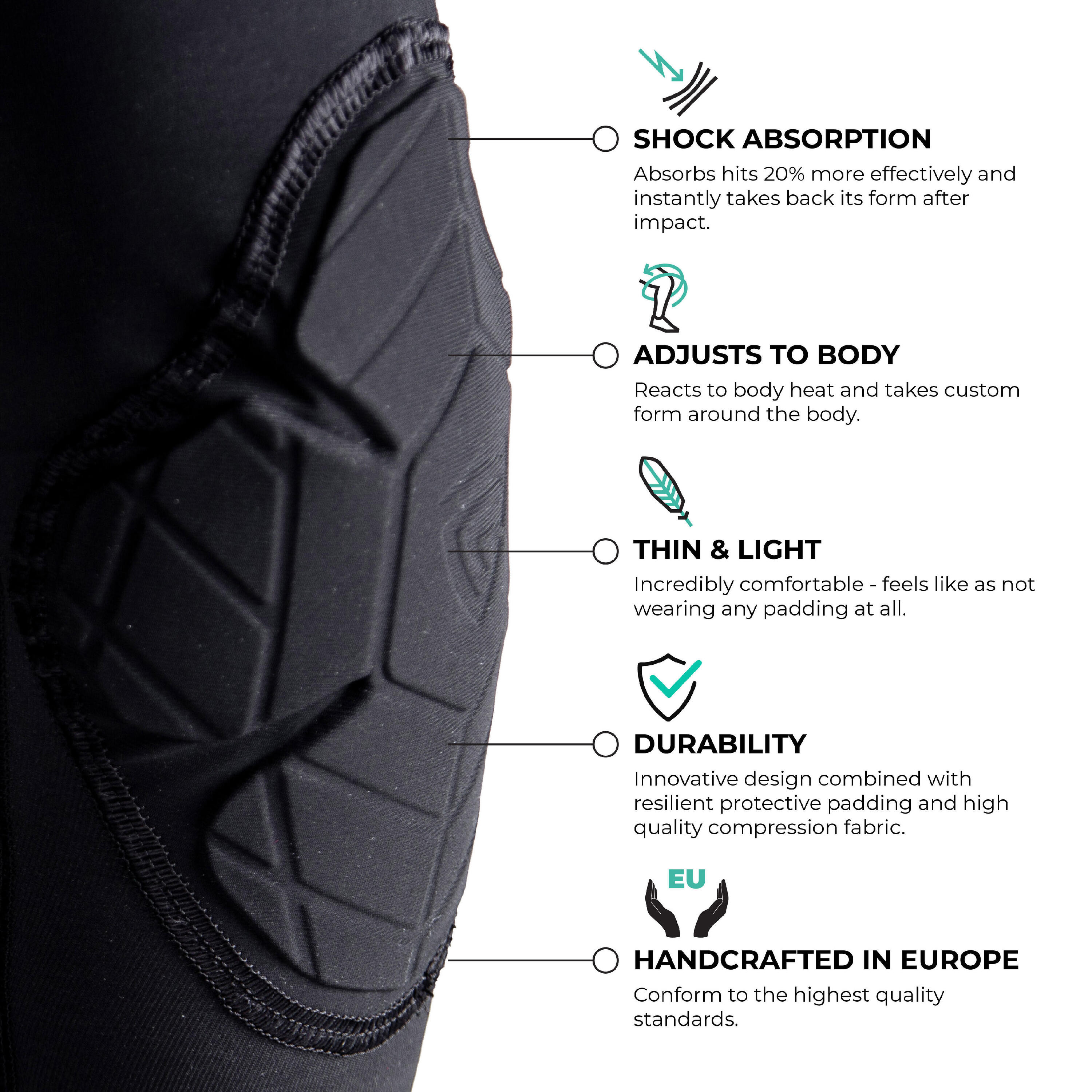 Kompresní ochranné 3/4 kraťasy Padded Tights s kolenními chrániči 5/7