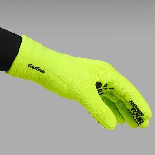 Guanti impermeabili lunghi a maglia GripGrab Gialli 4/7
