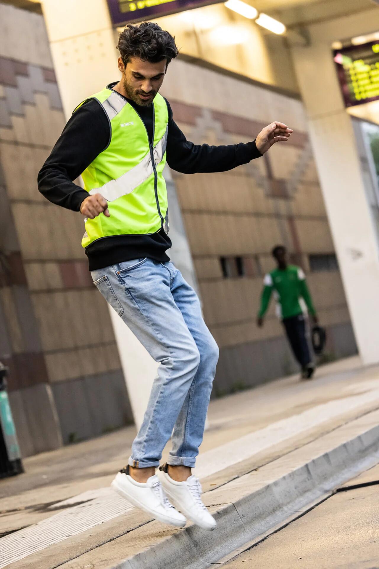 Gilet rifrangente Wowow Roadie giallo fluo, taglie S-XXXL. 3/5